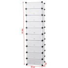 Armoire étagère rangement montage simple système enfichable 10 compartiments blanc