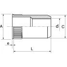 Boite de 100 écrous crantés ACTON à sertir - Ø4 mm - Tête affleurante Inox A2 - 626334