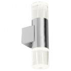 Applique grant, acier inoxydable et verre, 2 ampoules