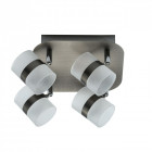 Plafonnier argenté techno 4 ampoules 13.5 cm