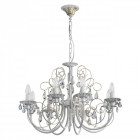 Chandelier blanc classic 8 ampoules 85 cm