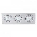 Encastrable gris plano 3 ampoules