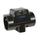 Enexo - 110369 - triplite noir et 2 chargeurs usb
