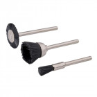 Ensemble de brosses en nylon pour outil rotatif 3 pcs - 5, 15, 20 mm de diamètre