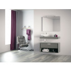 Ensemble de salle de bain suspendu future 02 100cm chêne gris