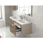 Ensemble de salle de bain future 05 120cm vison et noyer massif