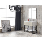 Meuble de salle de bain 80 cm metal 09 - ensemble noir et ciment