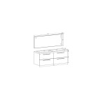 Ensemble meuble salle de bains double vasque 120 cm ideo blanc laqué