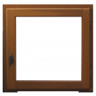 Fenêtre 1 vantail en bois exotique hauteur 75 x largeur 50 tirant droite (cotes tableau)