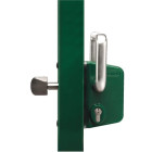 Serrure de portail coulissant à cylindre européen, axe 35 mm, profil 40, vert