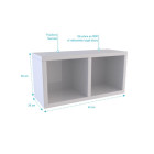 Etagère murale 40x20x20cm blanche de rangement 2 emplacements - PERSONALYZ DUO Aurlane - LAV423