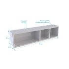 Etagère murale 80x20x20cm blanche de rangement 3 emplacements - PERSONALYZ TRIPLO Aurlane - LAV424