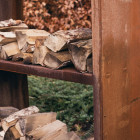 Étagère à bois woodstock en acier corten