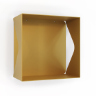 Etagère murale cube échancrée DECO-GEM, acier Aigue-Marine, fond même coloris. L.30 x H.30 x P.15 cm
