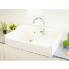 Evier céramique Timbre D'office Tradition blanc 80cm - 1 bac