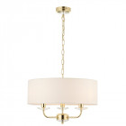 Suspension nixon, laiton et cristal, 3 ampoules