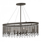 Chandelier bar piper, métal couleur expresso, verre, 6 éclairages