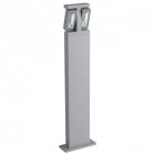 Borne d'extérieur grise street 2 ampoules 60 cm