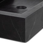Vasque à poser rectangulaire en véritable marbre noir 70x40x10 cm