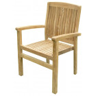 Fauteuil empilable audia en teck premium