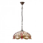Suspension 41 cm dragonfly beige, verre et métal