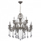 Suspension argentée classic 12 ampoules 150 cm