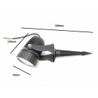 Spot extérieur piquet led cob 12w ip65 - couleur eclairage : blanc chaud 2300k - 3500k