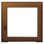 Fenêtre 1 vantail en bois exotique hauteur 60 x largeur 60 tirant gauche (cotes tableau)