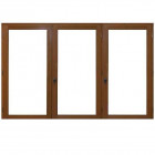 Fenêtre 3 vantaux en bois exotique hauteur 125 x largeur 180 (cotes tableau)