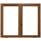 Fenêtre 2 vantaux en bois exotique hauteur 95 x largeur 120 (cotes tableau)