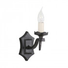 Applique rectory, fer forgé noir, 1 ampoule