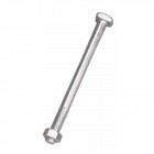 Boulon de charpente tête carrée f2 16x275 filetage 60 mm + écrou 6 pans acier zingué argent torbel - f216271