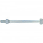 Boulon de charpente tête carrée f2 16x375 filetage 60 mm + écrou 6 pans acier zingué argent torbel - f216351