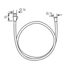Flexible de douche SILVER ECO par KLUDI 1,6 m anti-torsion régulateur débit