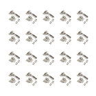 Lot de 20 charnières droites X91N avec embases à visser, Hauteur 0, Acier, Nickelé