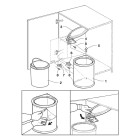 Bac de recyclage à fixer sur porte de meuble, 1 bac amovible 13 litres, Plastique, Blanc