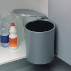 Bac de recyclage à fixer sur porte de meuble, 1 bac amovible 13 litres Plastique, Gris
