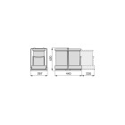 Poubelle de recyclage pour montage inférieur et extraction automatique dans l'élément de cuisine 2x14litres, Plastique gris