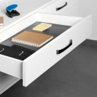 Jeu de coulisses invisibles pour tiroir Silver, à sortie totale, avec fermeture amortie et loqueteau, profondeur 290mm, Acier, zingué