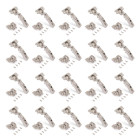 Lot de 20 charnières coudées X91 avec fermeture amortie et embases à visser, hauteur 0, acier, titane