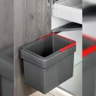 Bac de tri sélectif pour montage sur porte de meuble Recycle, 1 bac extractible de 15 litres, Plastique gris anthracite