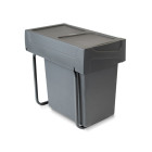 Bac de tri sélectif a montage inférieur et extraction manuelle pour élément de cuisine Recycle, 1x20 litres, Plastique gris anthracite