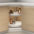 Jeu de plateaux circulaires Shelvo pour meuble de cuisine, pour module de 800 mm, plastique et aluminium, couleurs aux choix