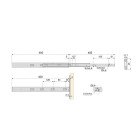 Lot de 5 jeux de coulisses pour tiroirs, roulement à billes, hauteur 45mm, profondeur 400mm, à sortie totale, avec push, fermeture amortie, zingué