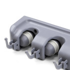 Porte balay et Porte Mops, avec 5 crochets et 4 trous, Plastique, Gris