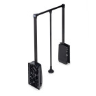 Penderie rabattable pour armoire Hang, 830 - 1150, Peint en noir, Acier et Plastique
