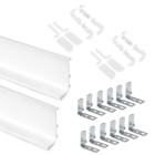 Kit de 2 profils supérieurs Gola pour meubles de cuisine, longueur 2,35m, avec accessoires, Aluminium, peint blanc