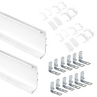 Kit de 2 profils centraux Gola pour meubles de cuisine, longueur 2,35m, avec accessoires, Aluminium, Peint en blanc