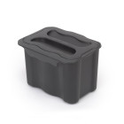 Poubelle de recyclage pour suspendre la porte et collecter les déchets Recyclage, 1 x bac de 5 litres, avec couvercle, Plastique gris anthracite