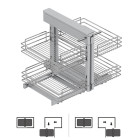 Système d'angle extractible pour meuble de cuisine Suprastar, acier, chrome